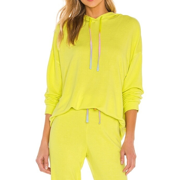 Sundry Basic Hoodie Pullover Tie Dye Drawstrings Long Sleeves Lemonade M NWT - Picture 2 of 14